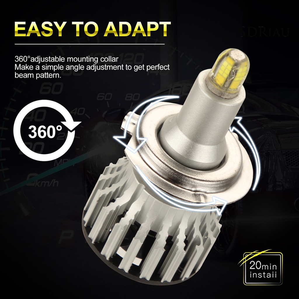 Bộ 2 Đèn Pha Led H1 H7 H11 24 Bóng 360 Độ Bằng Nhôm Cho Xe Hơi