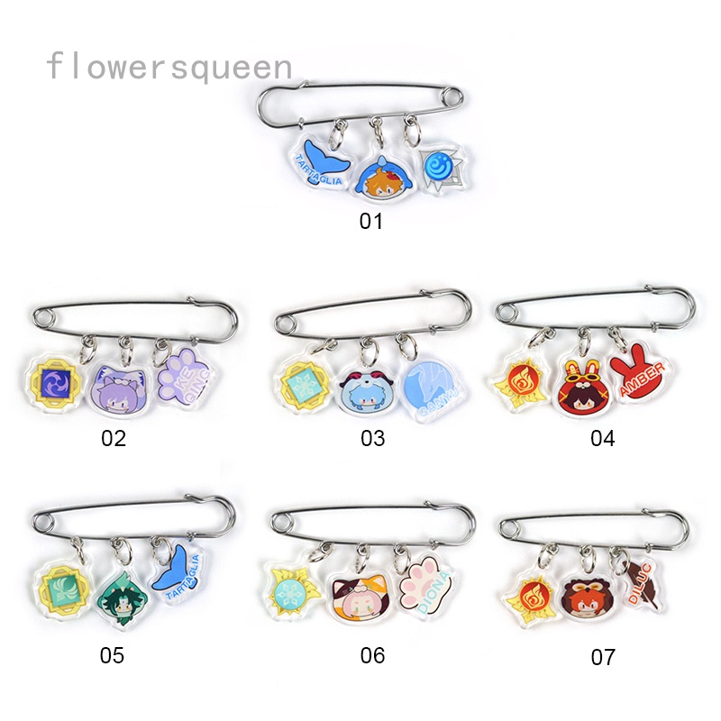 flowersqueen Huy Hiệu Cài Áo Bằng Acrylic Chủ Đề Sở Thú Genshin Impact Tivat