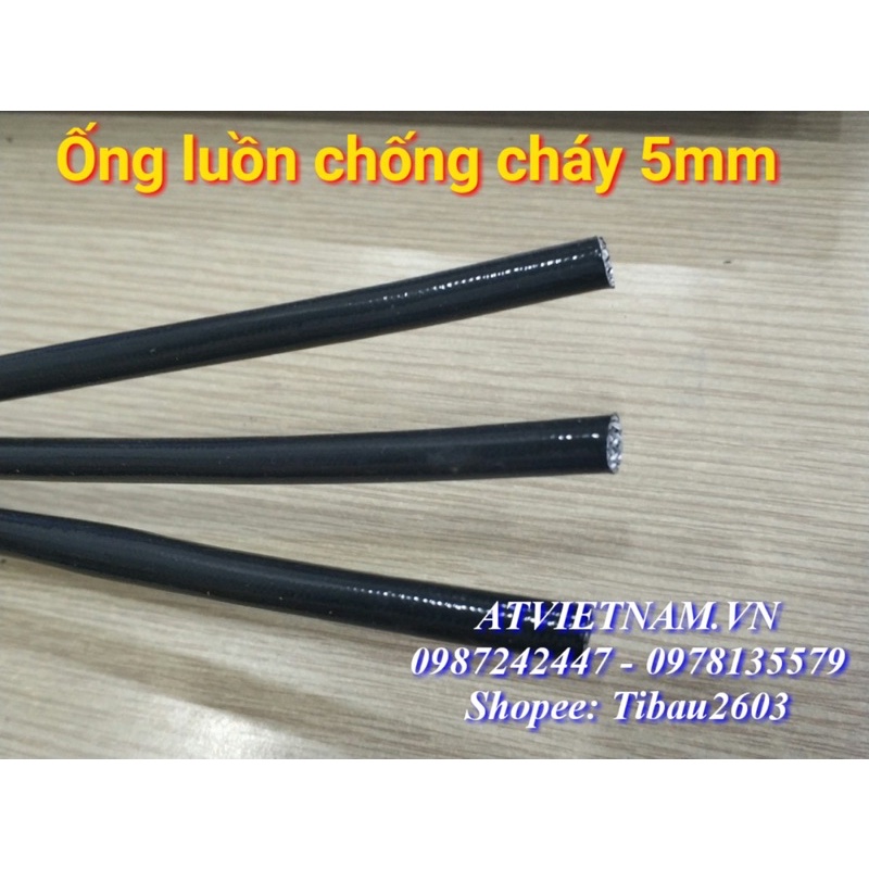 Ồng luồn dây điện chống trầy chống cháy sợi thủy tinh 5mm (1 bó 10 mét)