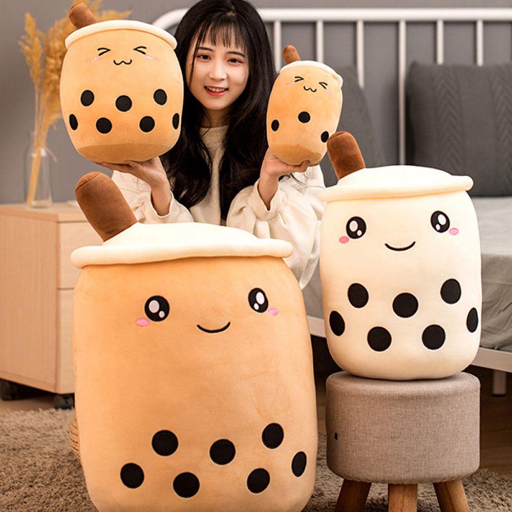 Búp Bê Nhồi Bông Đồ Chơi Hình Ly Trà Sữa 35cm Có Giác Hút Dễ Thương Trang Trí Nhà Cửa / Làm Quà Tặng Cho Bé