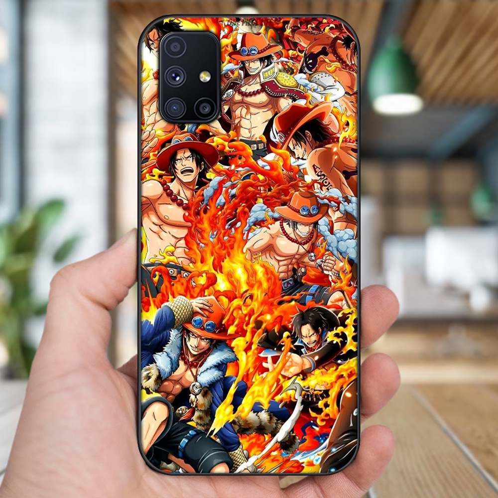 Ốp lưng Samsung M51 viền đen in hình Ace One Piece