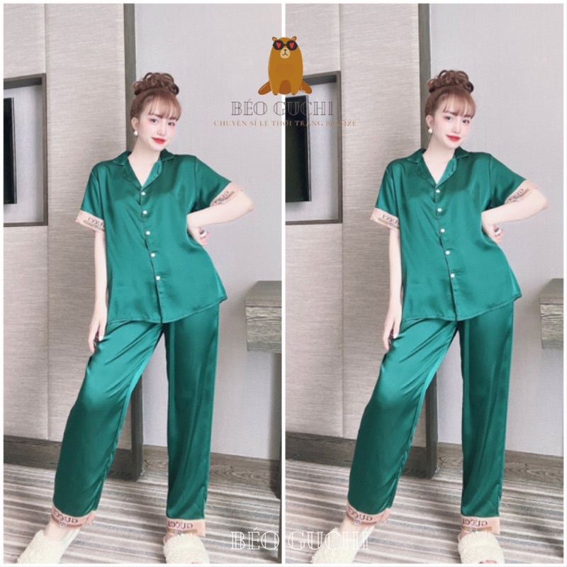 Dài TN 50-110kg K2SGC Béo Guchi Pijama Bigsize Lụa Satin cao cấp - Đồ bộ nữ xinh