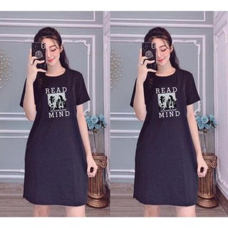 Đầm nữ suông có túi in hình cô gái DM01