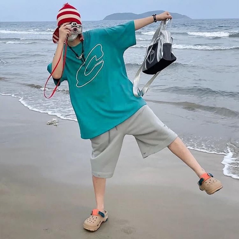 Áo Thun Tay Lỡ Chữ C Form Rộng Oversize Vải Thun Tici Phong Cách Ulzzang Nam Nữ Unisex - Yowol SG