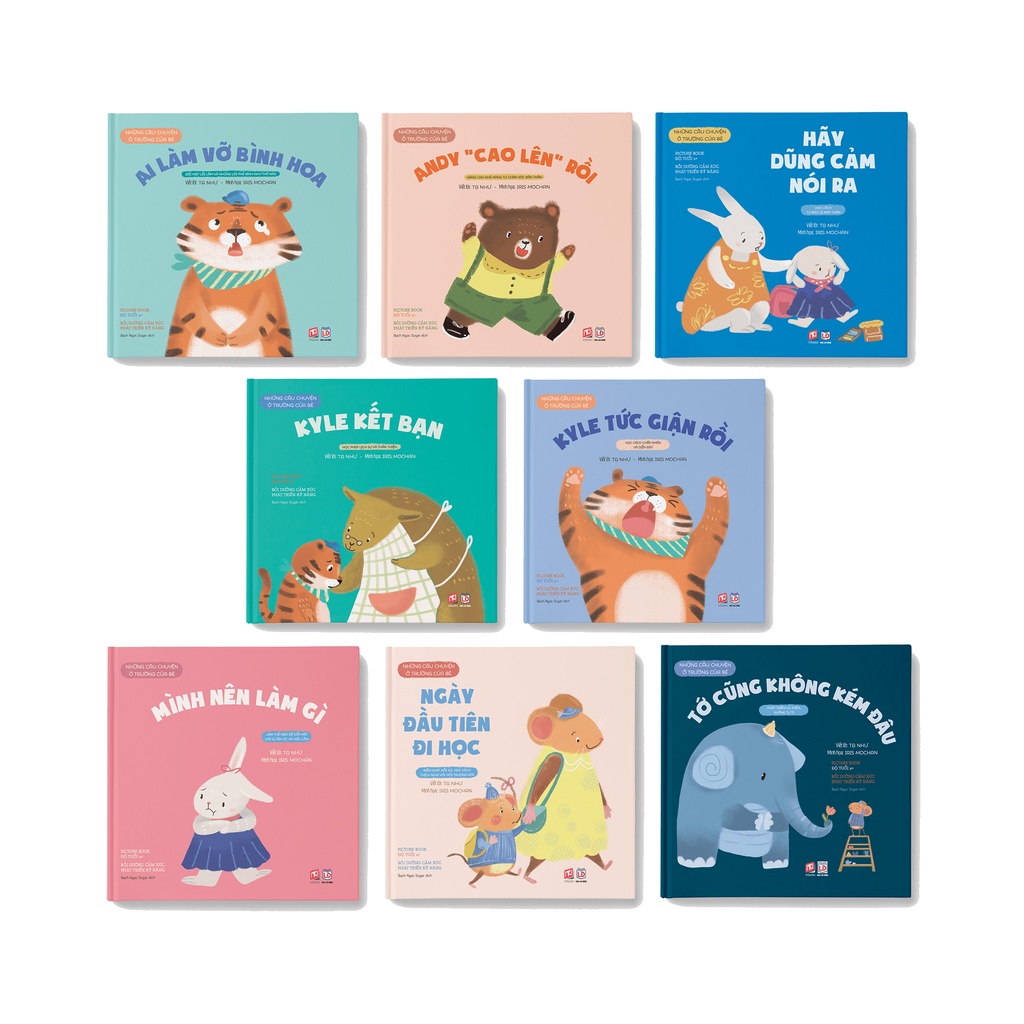 Sách - Những câu chuyện ở trường của bé - Bồi dưỡng cảm xúc phát triển kỹ năng - Picture Book Bộ 8 Cuốn (2-12 tuổi)