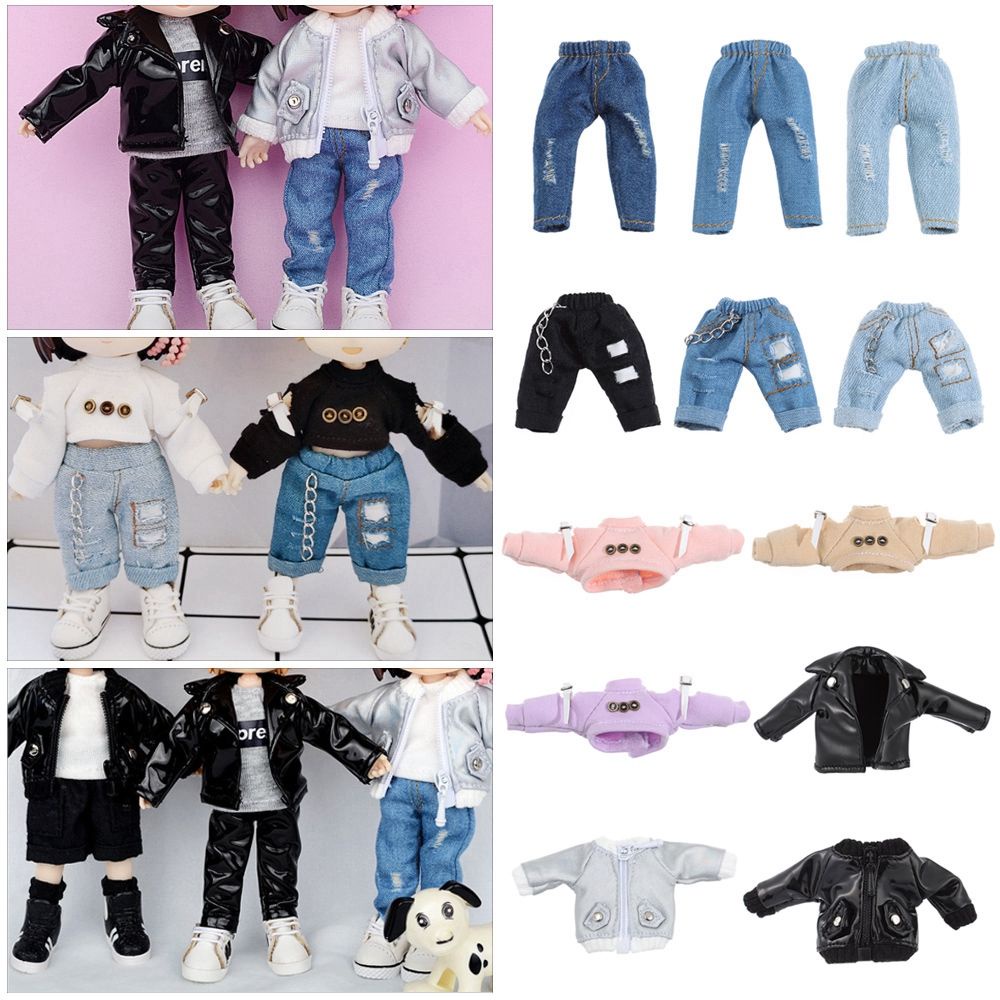 Áo khoác da PU có mũ trùm đầu cho búp bê tỉ lệ 1/12 27 mẫu