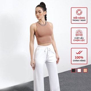 Áo Ba Lỗ Cổ Yếm Croptop Nữ Busy Hai Lớp Thun Cotton Co Giãn Ôm Sát BL4C