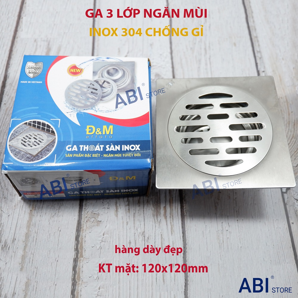 Ga thoát sàn inox 304 chống gỉ 3 lớp, phễu thu nước chống mùi nhà tắm cao cấp d76,d90,d110 (ga thúc sâu)