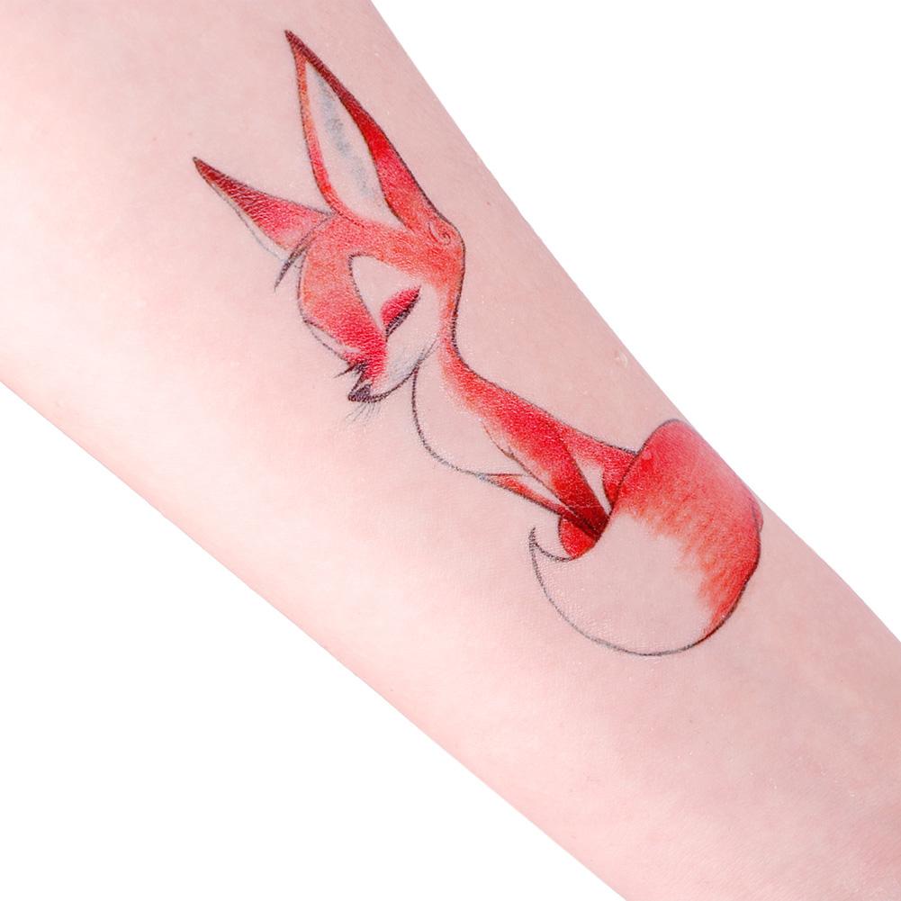 Hw Hình Xăm Dán Tạm Thời Chống Nước Hình Cáo Nhiều Màu Kích Thước 105mm*60mm