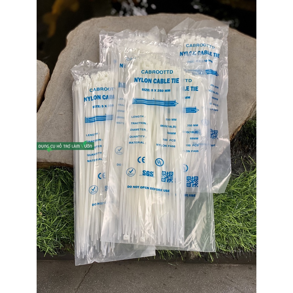 Dây rút nhựa dẻo kích thước 15cm gói 80 sợi