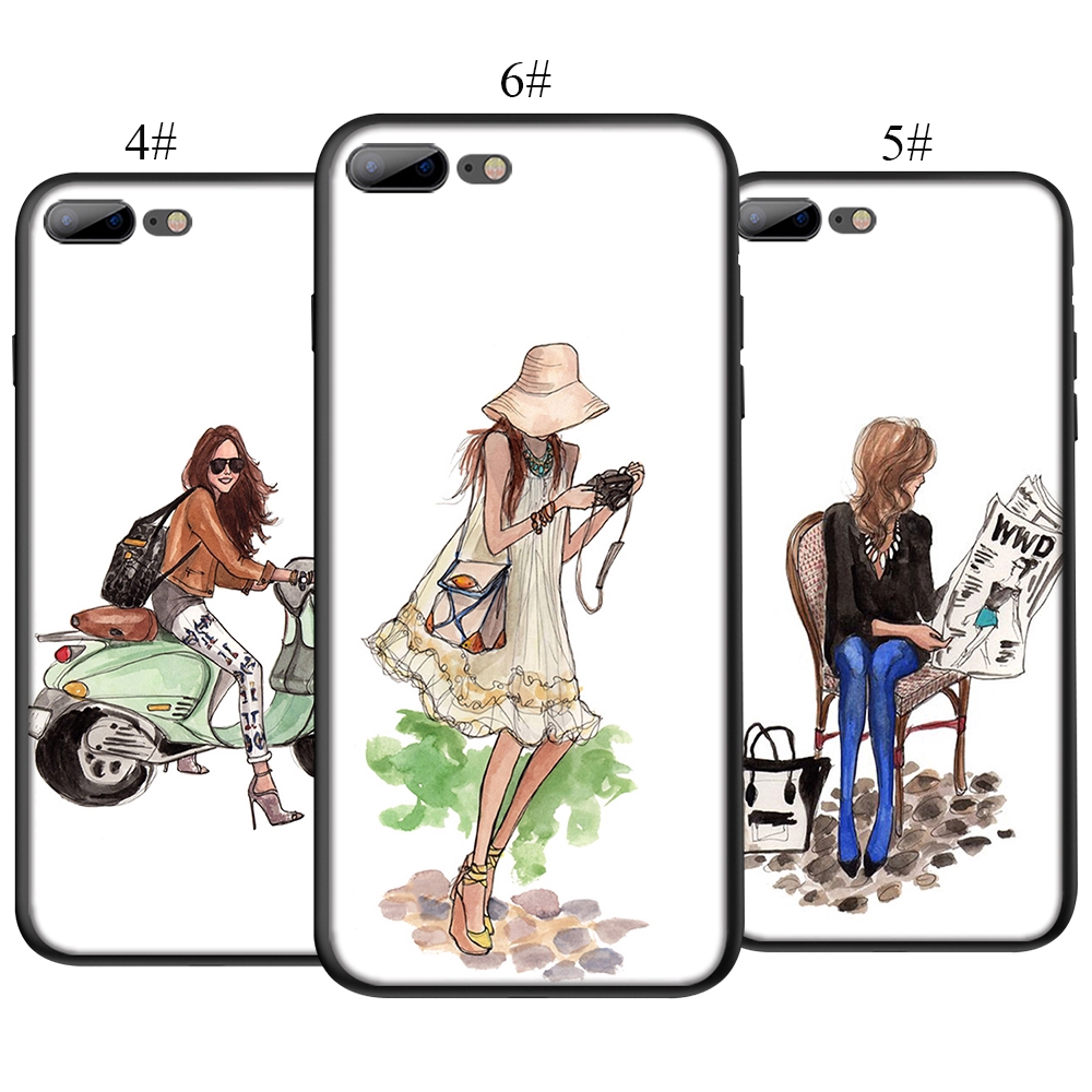 Ốp điện thoại TPU mềm in hình cô gái hoạt hình trên bãi biển cho iPhone 5/5s/SE/6/6+/6s+/7/7+/8/8+/X/Xs Max/XR