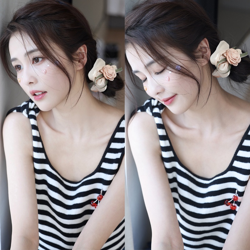 Dây Buộc Tóc Cỡ Lớn In Họa Tiết Hoa Thời Trang Mùa Hè Cho Nữ
