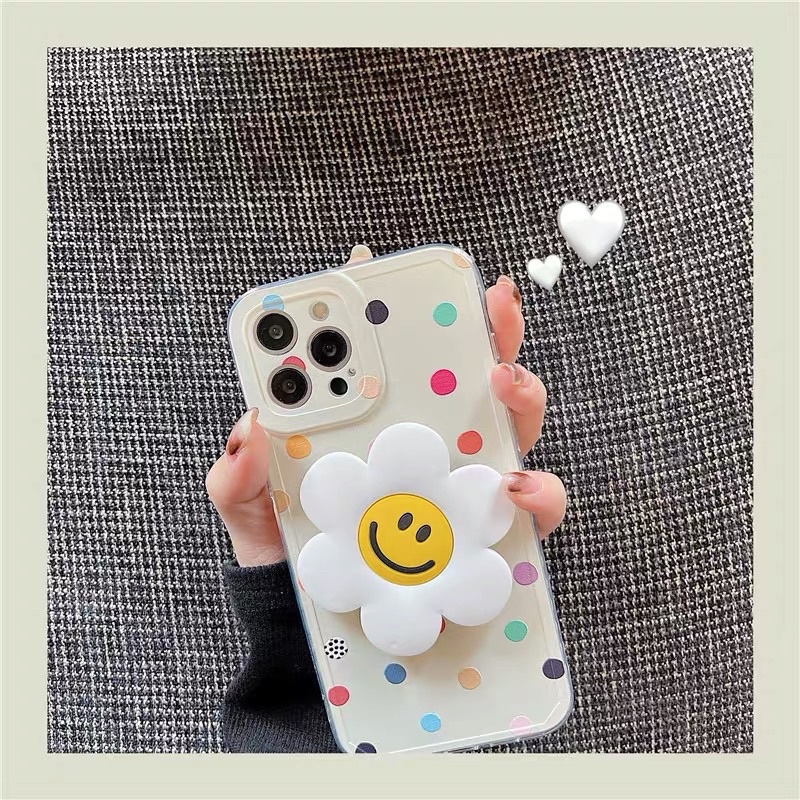 Ốp lưng hoa chấm bi Tiệm tạp hoá gần nhà - có kèm pop hoa