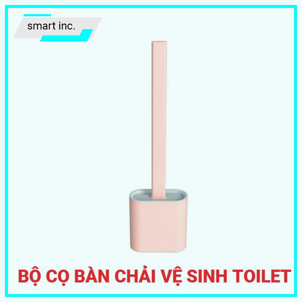 Cây Chổi Cọ Tẩy Rửa Bồn Cầu Nhà Tắm Kèm Hộp Đựng Gắn Dán Tường Bàn Chải Silicon Chà Rửa Toilet Nhà Vệ Sinh