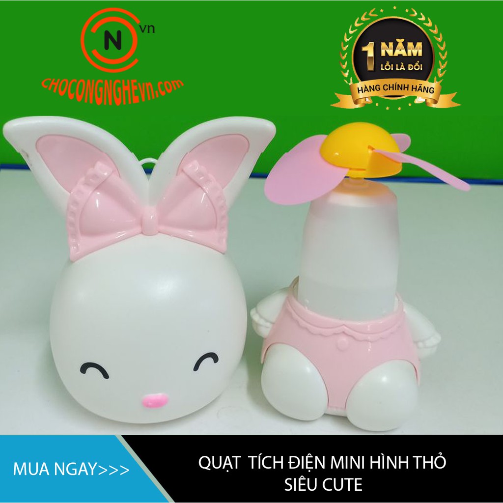 [GIÁ HỦY DIỆT] Quạt tích điện cầm tay mini hình thỏ RABBIT FAN siêu cute