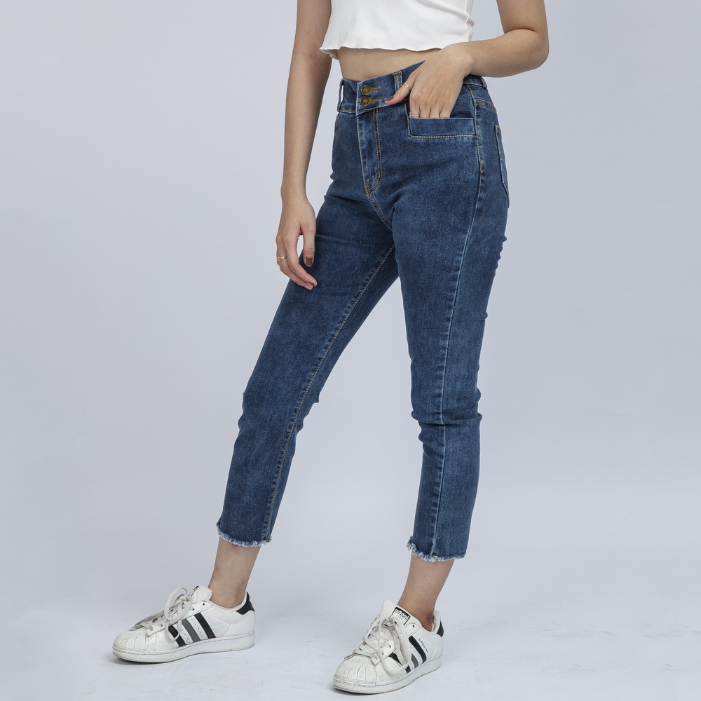 Quần Jean Nữ Cạp Cao 2 Nút Co Giãn Thời Trang Cao Cấp QR09. xynhshop999 | BigBuy360 - bigbuy360.vn