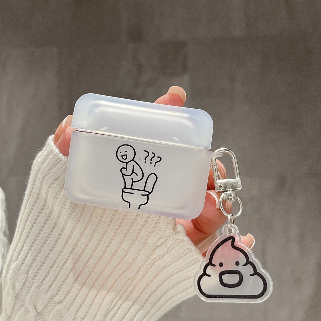 Case Ốp Bảo Vệ Vui Nhộn Ngồi Bồn Cầu Tai Nghe AIRPODS 3/Airpods Pro/Airpods 1/2