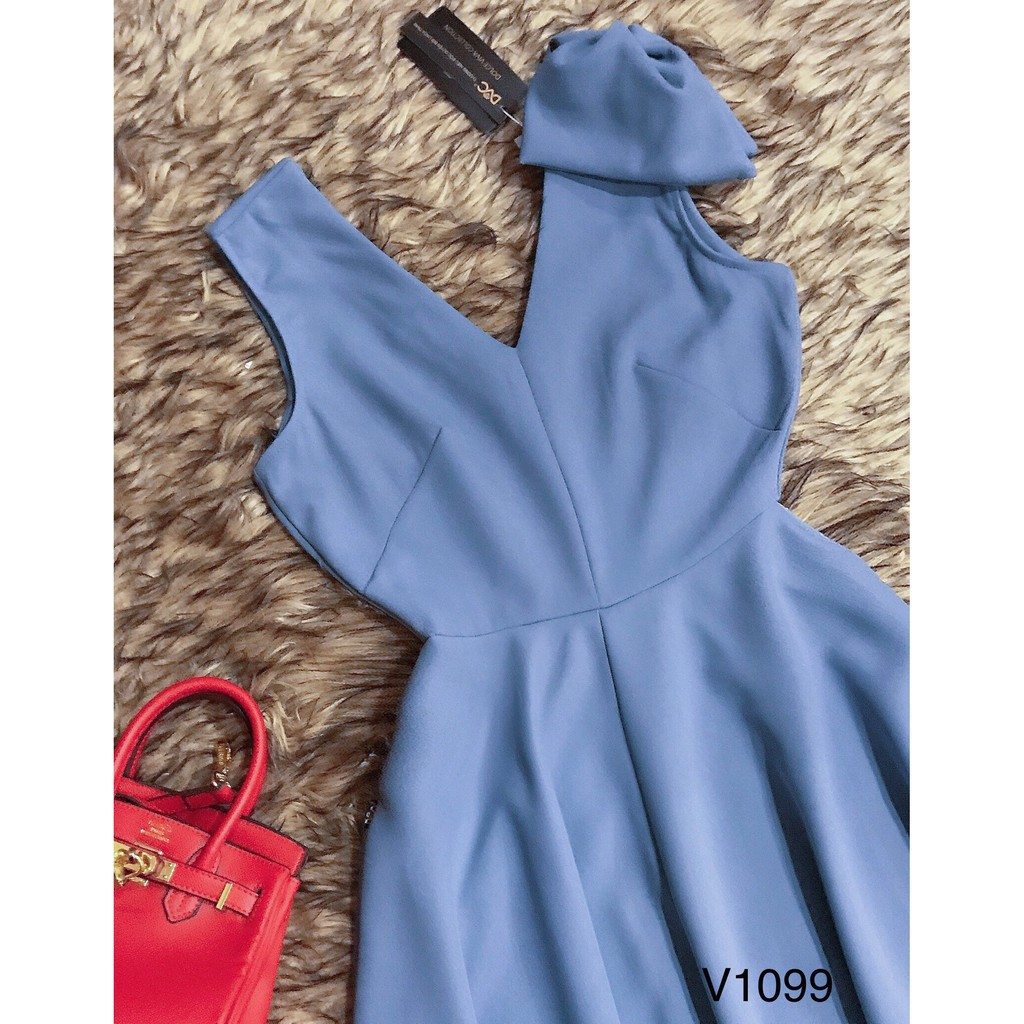 [ xả kho ] MiD Đầm suông nơ vai V1099 Mie Design ảnh thật