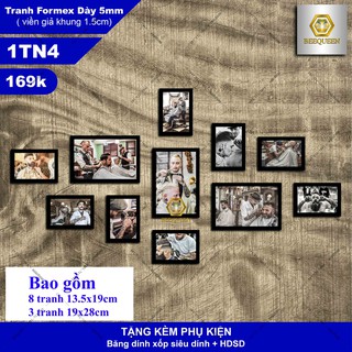 Bộ 11 Tranh Trang Trí Quán Tóc - Salon Tóc - Barbershop Giá Chất - Tranh Gắn Tường Không Cần Khoan Đục