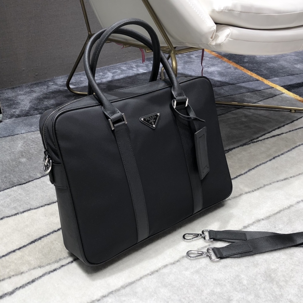 Túi xách nam có dây đeo chéo, túi văn phòng vải dù prada PD cao cấp
