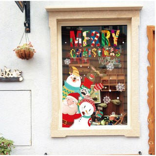 Decal trang trí Noel - Ông già noel và các bạn