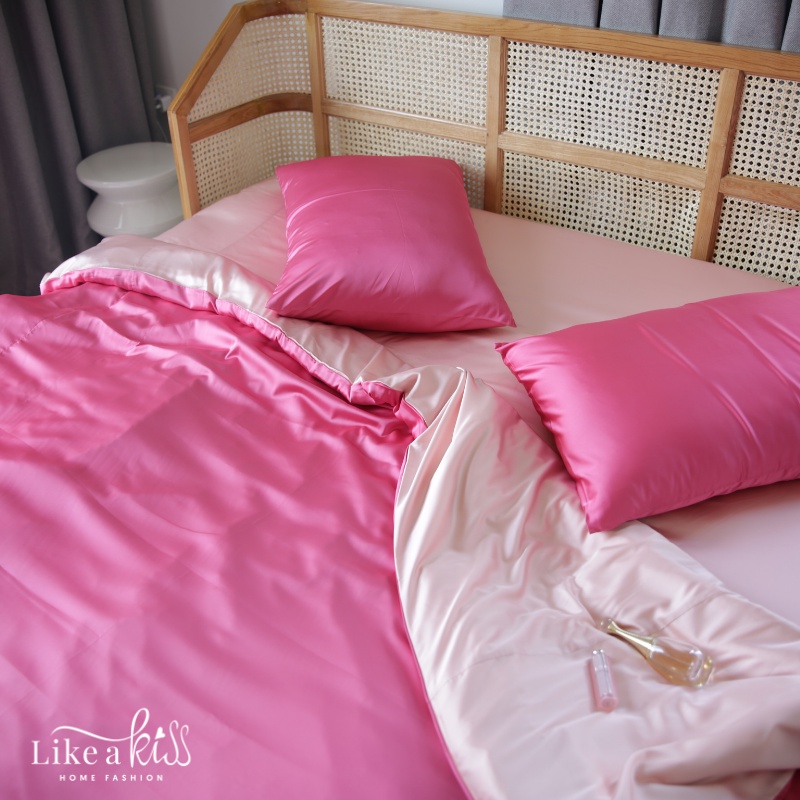Vỏ gối nằm nơ lụa LIKE A KISS | 40x60cm 50x70cm | 20 Màu, Lụa cao cấp ngừa nếp nhăn và bảo vệ tóc | BigBuy360 - bigbuy360.vn