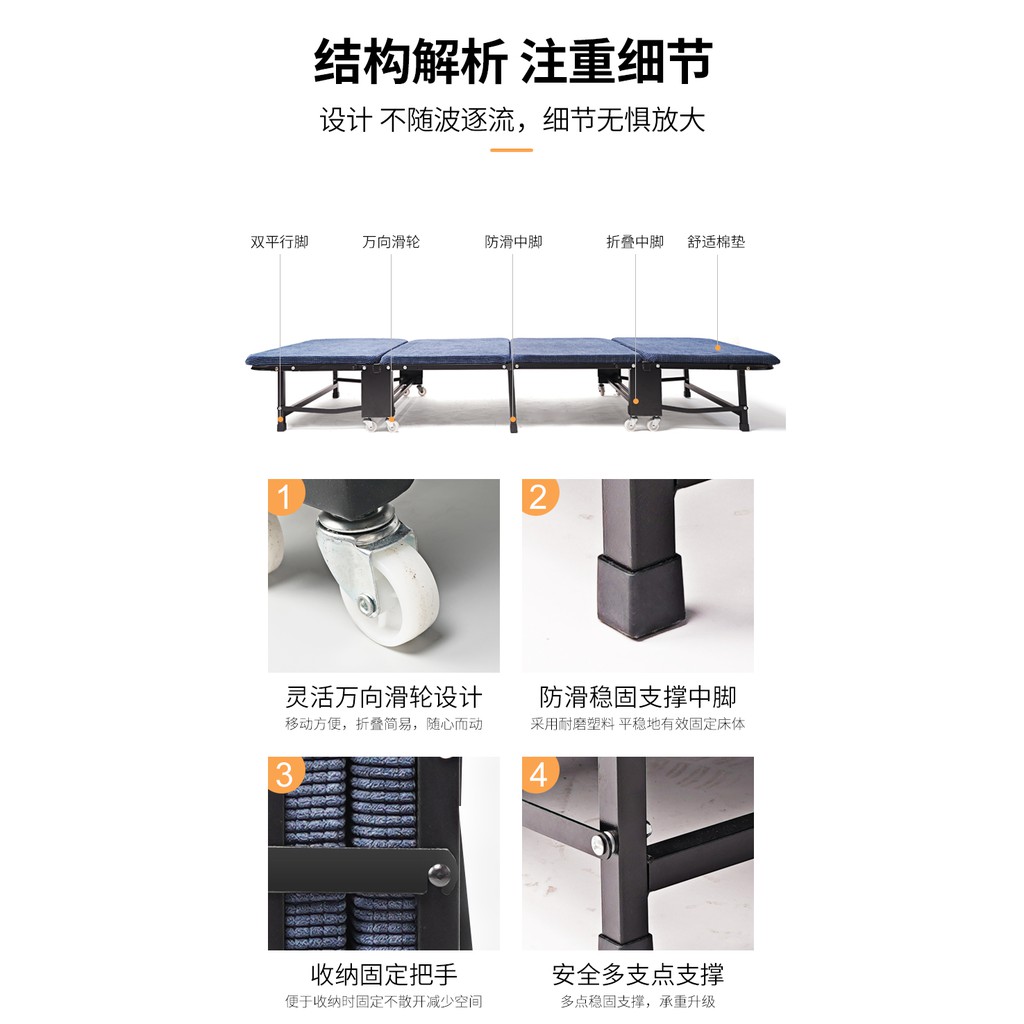 DT1940. Giường gấp cao cấp rộng 63cm đệm dầy êm ái hàng QCXK | BigBuy360 - bigbuy360.vn