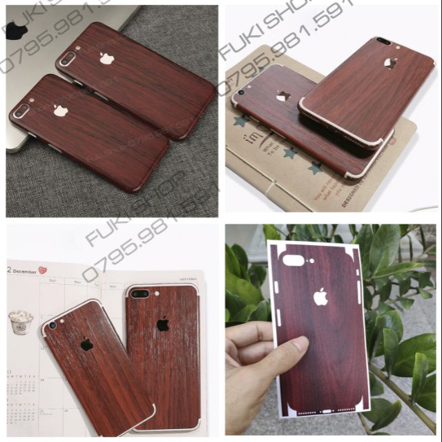 [IPHONE] Tấm dán Skin Mặt Sau Giả Gỗ Full Viền Dành cho iPhone 5 6 7 8 6plus 7plus 8plus X XS XSMAX XR 11 PRO MAX 12 PRO