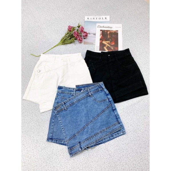 CHÂN VÁY BÒ KIỂU🍀QUẦN VÁY JEAN VẠT LỆCH SANG CHẢNH | BigBuy360 - bigbuy360.vn