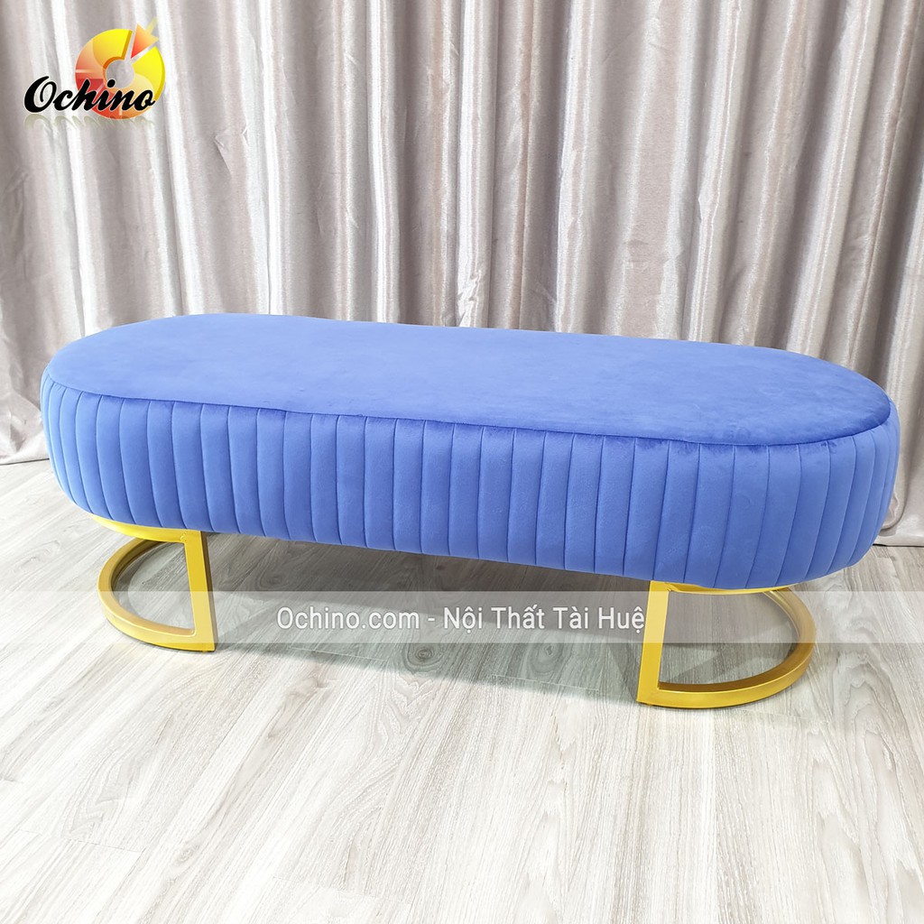 Ghế Dài Ngồi Chờ (Hình Bầu Dục Chân vàng Sang Chảnh) SIZE Dài 1m6 rộng 45cm