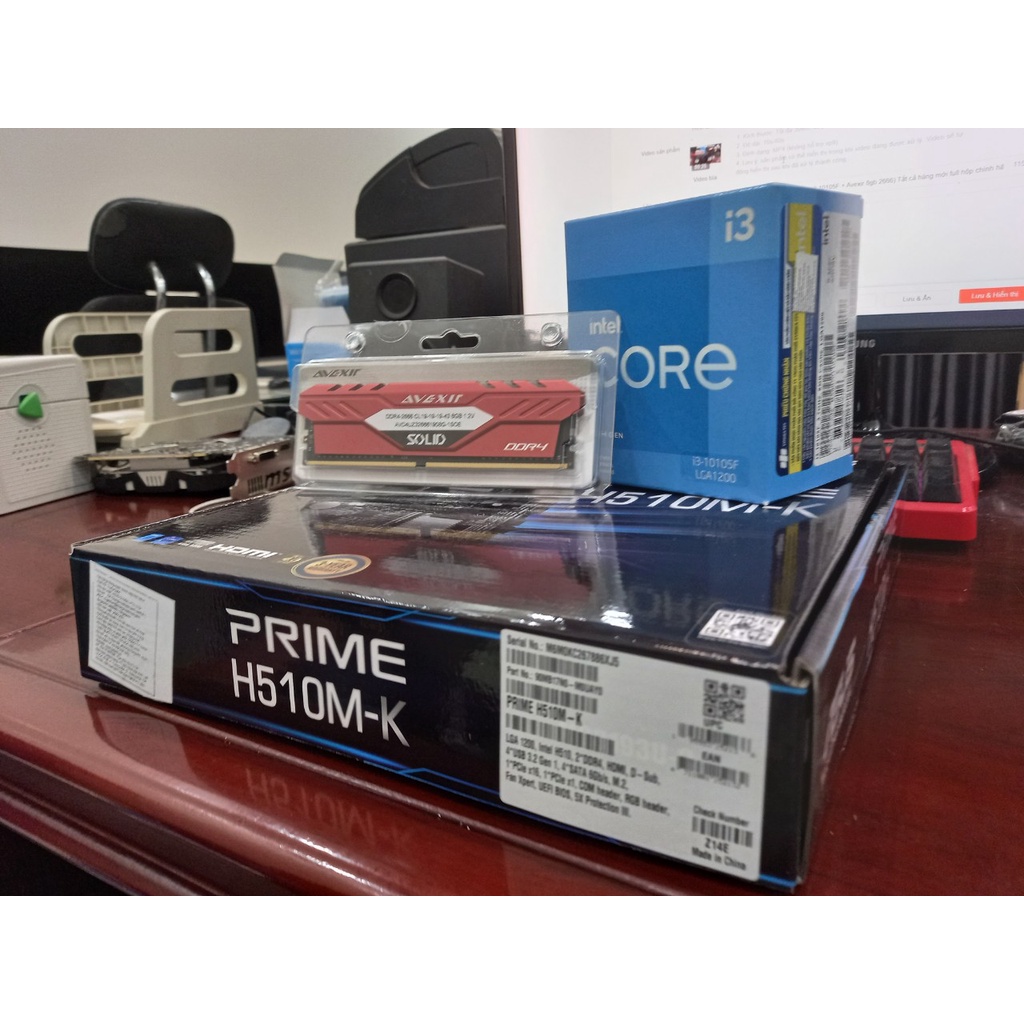 Combo Main + Chip + Ram(gigabyte H510M H + i3 10105F + Avexir 8gb 2666) Tất cả hàng mới full hộp chính hãng BH 36 tháng | BigBuy360 - bigbuy360.vn
