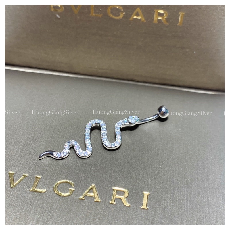 Khuyên Rốn Hình Rắn Bạc s925 xi kim  - HuongGiangSilver