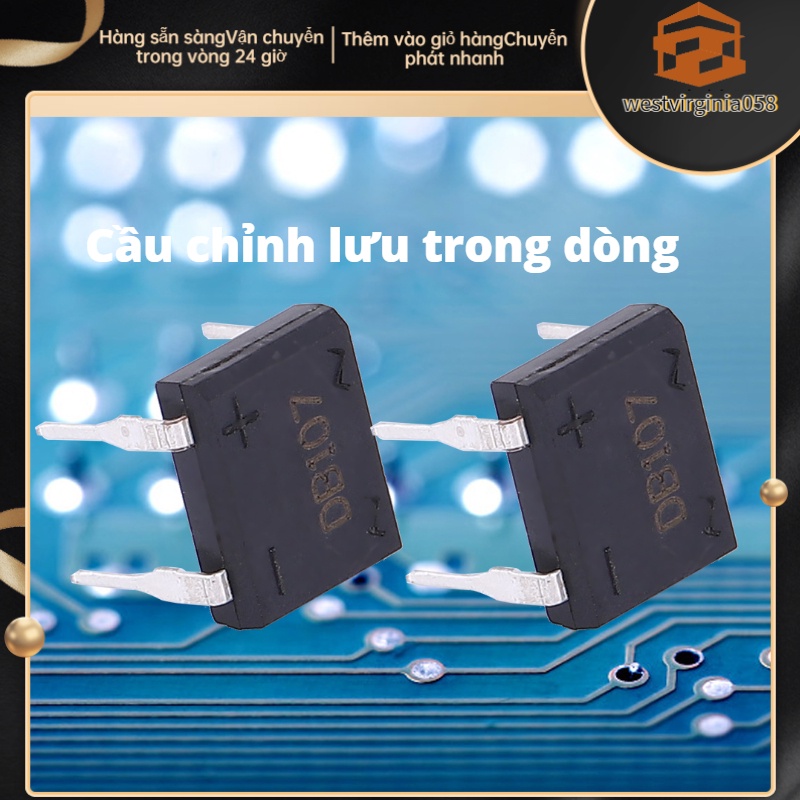Hàng Hot Bộ chỉnh lưu cầu DB107 cho thiết bị gia dụng Mạch điện tử công nghiệp 1A 1000V Hàng giao ngayWestvirginia058