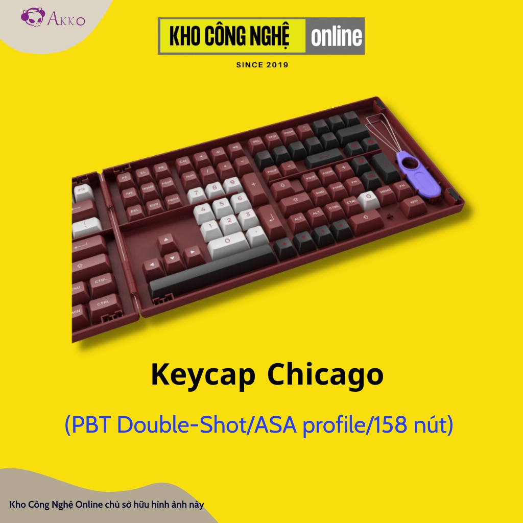 AKKO Keycap set – CHICAGO (PBT Double-Shot/ASA profile/158 nút)