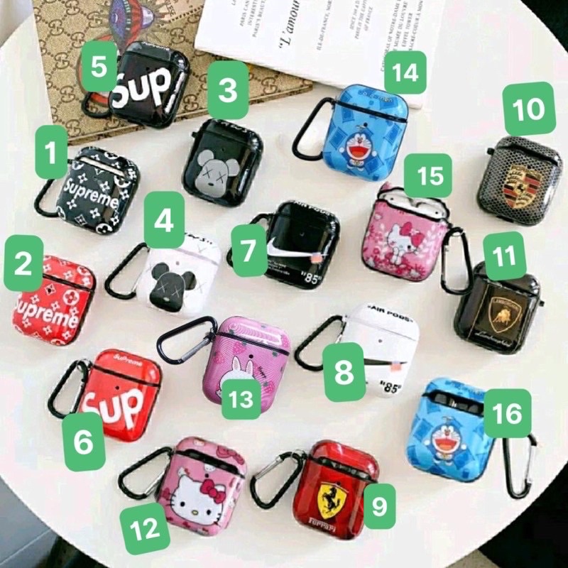 Vỏ bao airpod 1 2 Pro - Case airpods IMD Sup - Kaws- Ferrari - One piece - Kitty cute ( tặng kèm móc)