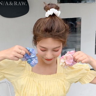 ✨Chun buộc tóc Scrunchie ánh bạc
