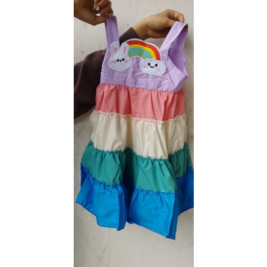 VAY32 - Váy xòe cầu vồng, chất thô mềm cho bé từ 14-28kg, Richkid123