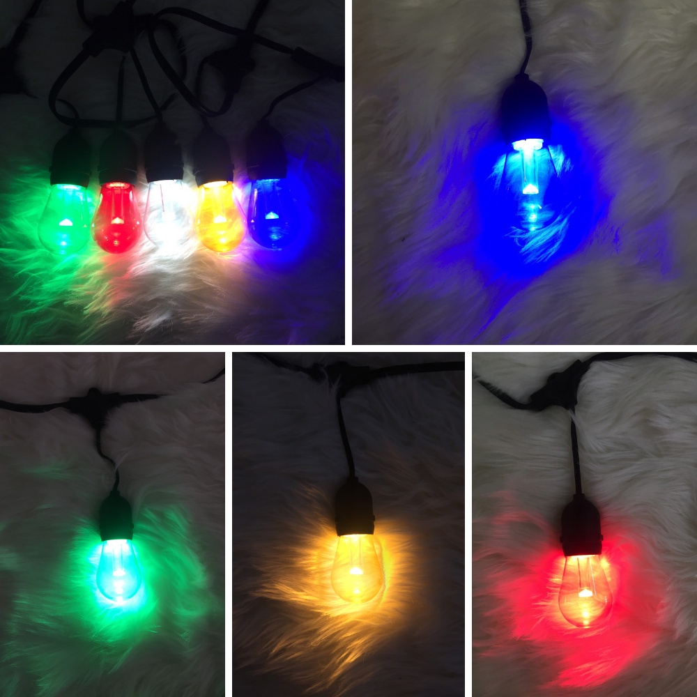 Bóng trang trí edison S14 nhiều màu, bóng búp chanh 3w nhiều màu