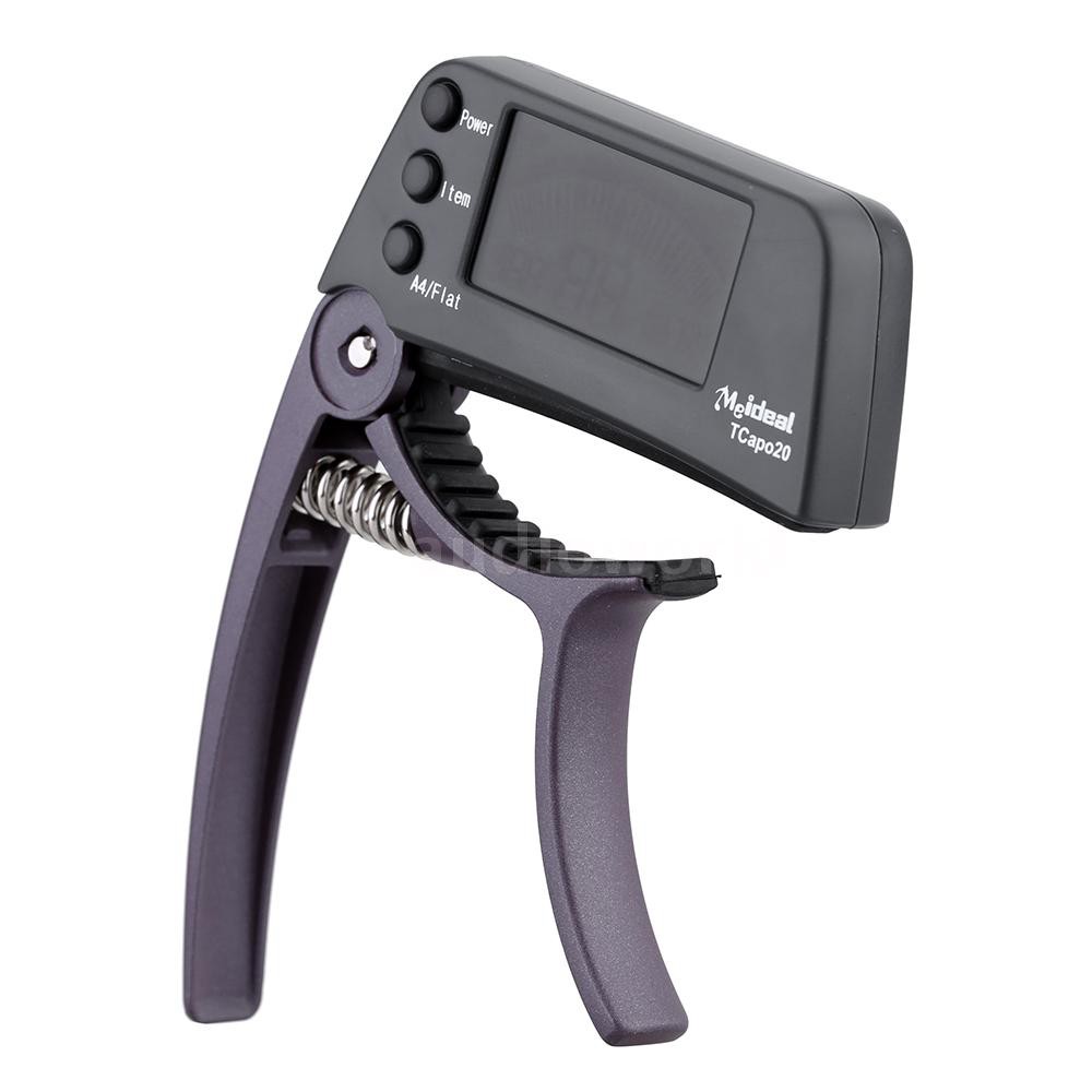 AIDO♦TCapo20 Multifunctional Aluminum Alloy 2-in-1 Guitar Capo Tuner with LCD Screen for Normal Acou
