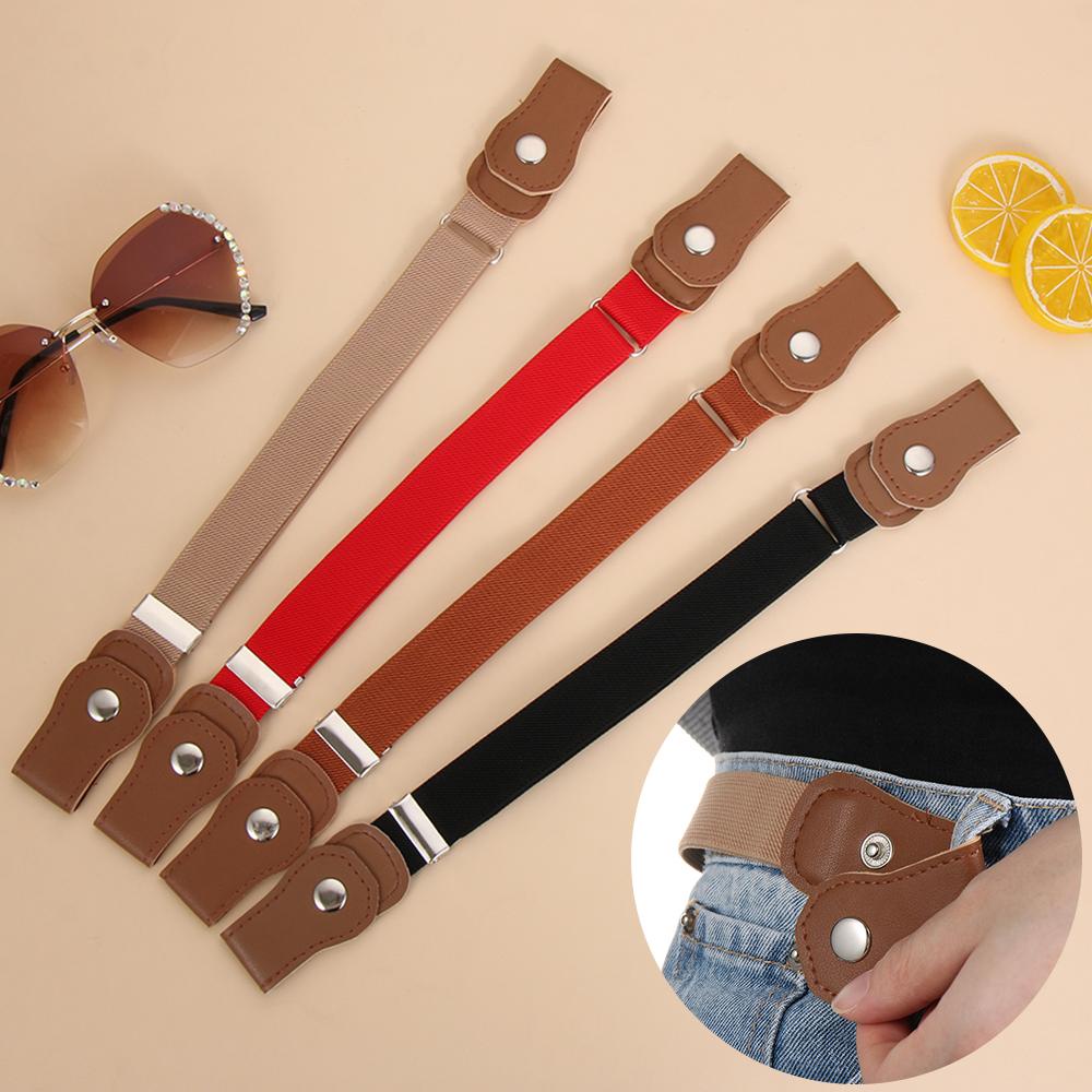 Thắt Lưng Vải Canvas Co Giãn Không Khóa Thời Trang Cho Nam Và Nữ
