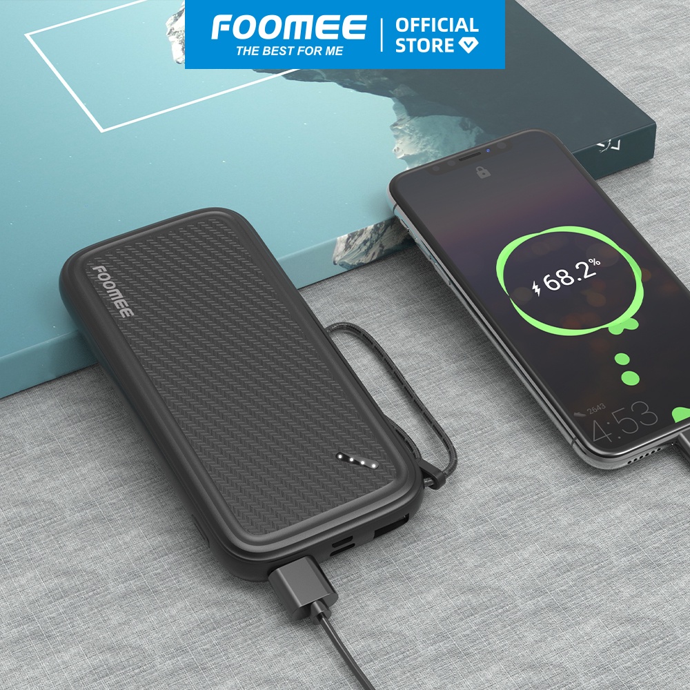 Pin sạc dự phòng 10000mAh FOOMEE AU10 - Sạc nhanh 2 Thiết Bị Cùng Lúc - Hàng chính hãng