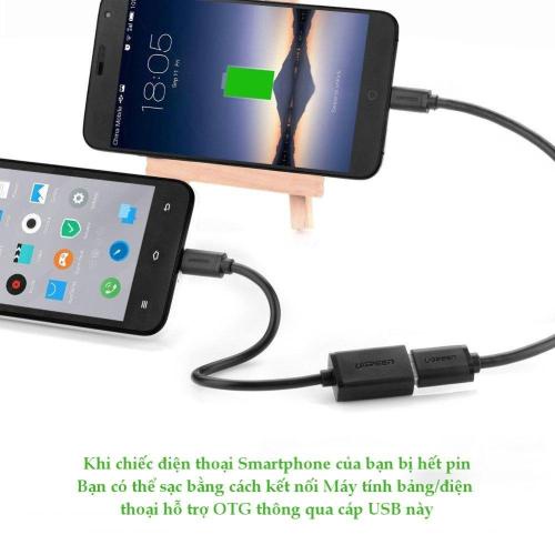 Cáp OTG Micro USB to USB Ugreen 10396 - Hàng Chính Hãng