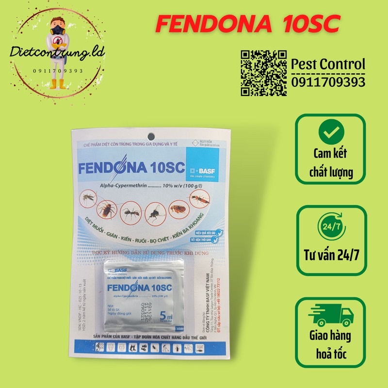 Fendona 10Sc - dạng gói 5ml ( diệt , ruồi, muỗi, kiến, gián)