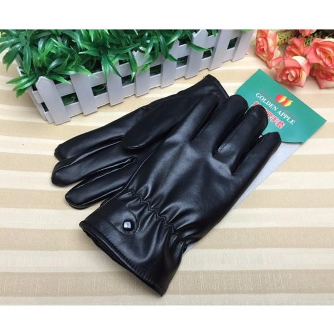 Găng tay da lót nỉ bông nữ thuận tiện cả đi xe máy hay cầm điện thoại shopsoc