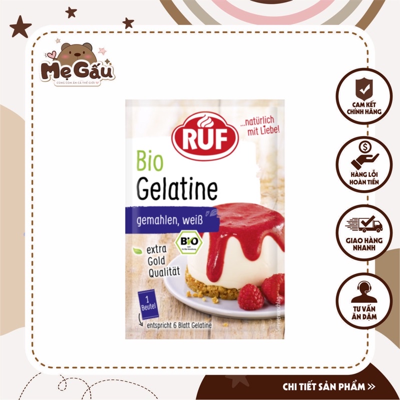 Bột Gelatine hữu cơ Bio Ruf - Đức