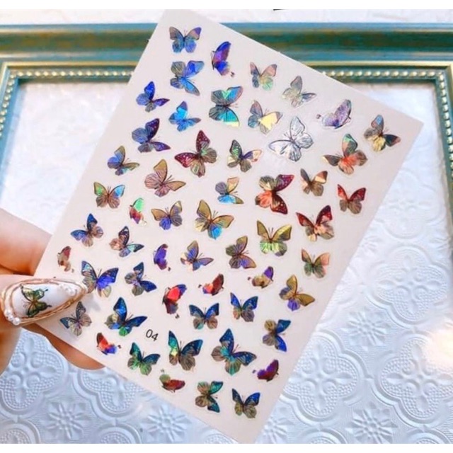 Sticker bướm ẩn trang trí móng tay chuyên làm nail