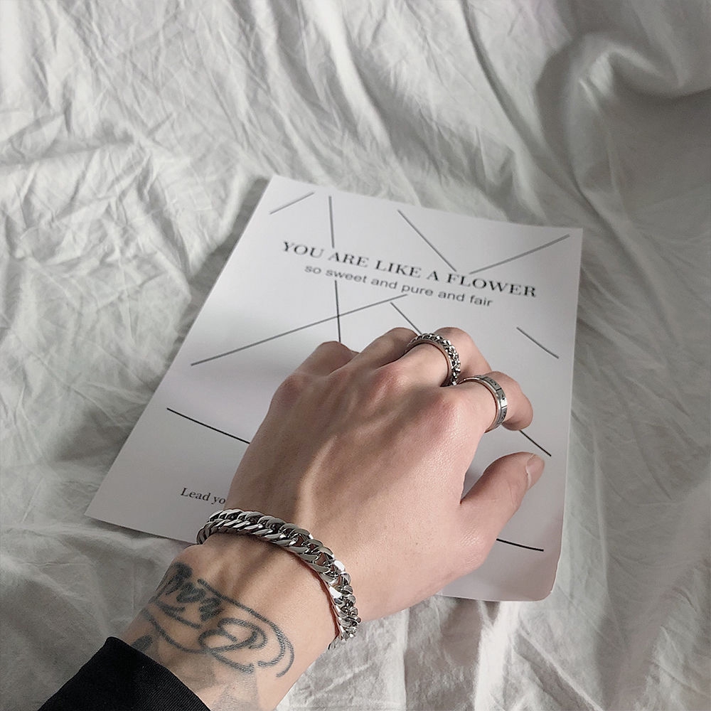 Vòng Tay Thép Titan Màu Trơn Thiết Kế Đơn Giản Thời Trang