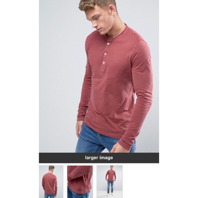 [VNXK] Áo dài tay nam Abercrombie & Fitch Mens Henley Long Slevee Top Garment Dyed