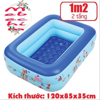 ( Xả Kho 7 Ngày Free Ship) (XẢ KHO GIA GỐC 2 NGÀY) Bể Bơi Phao Cho Bé – 2 Tầng – 1m2 – Có Đáy Chống Trượt