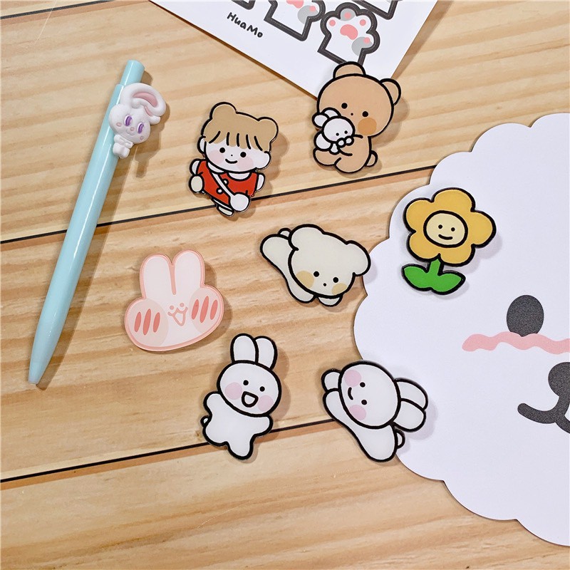 [SHOP CHỌN MẪU NGẪU NHIÊN] Phụ kiện Sticker dễ thương cute gài ghim cài Balo Túi Ví trang trí sinh động Midori Studio